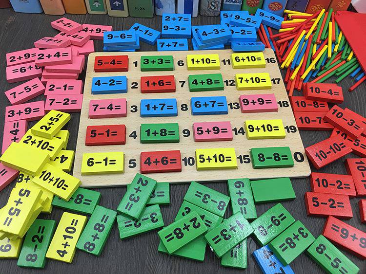 Wooden Domino Arithmetic Educational Toy