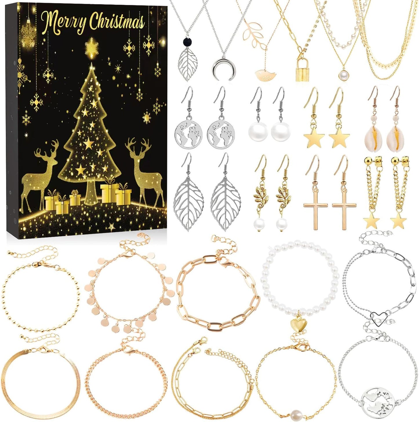 ✨24 Days Women's Jewelry Advent Calendar 2024 Christmas🎄