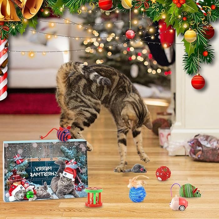 🎄Last 48 hours 50% OFF🎁2024 Christmas Countdown Cat&Dog Toys Advent Calendar🐾🥳