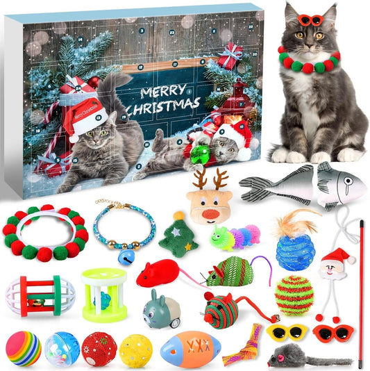 🎄Last 48 hours 50% OFF🎁2024 Christmas Countdown Cat&Dog Toys Advent Calendar🐾🥳