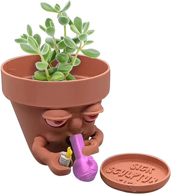 (❤️✨Last Day Promotion - 70%OFF) - Pot Smoking Pot planter for succulents or houseplants ripping a bong