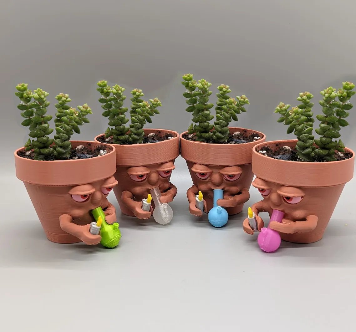 (❤️✨Last Day Promotion - 70%OFF) - Pot Smoking Pot planter for succulents or houseplants ripping a bong