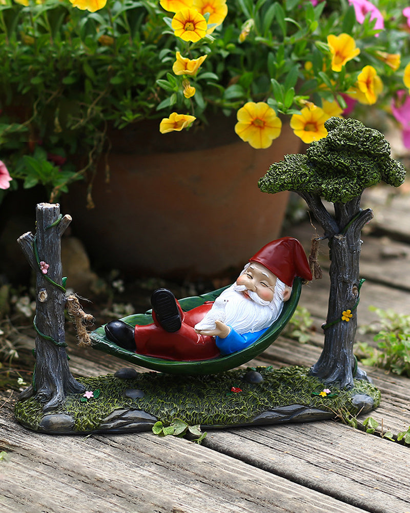 Garden Gnome Hammock Figurines