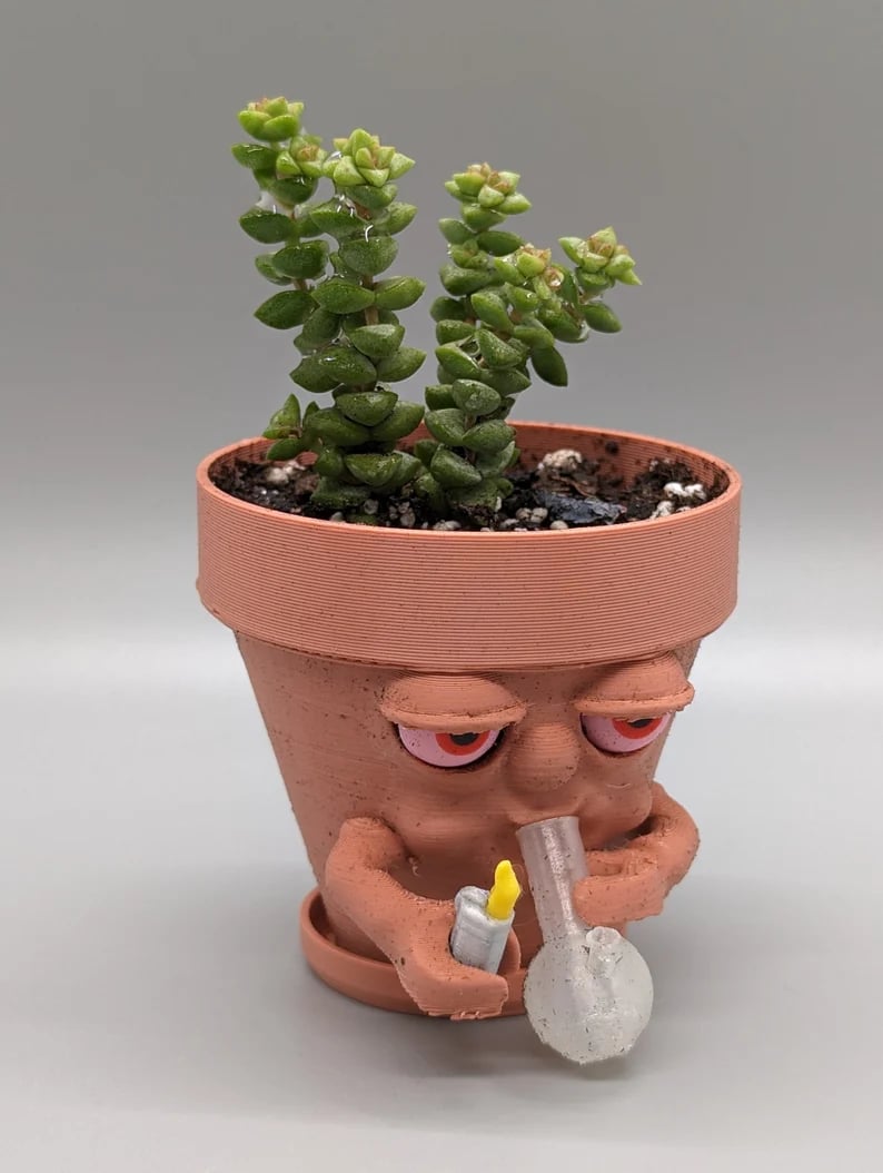 (❤️✨Last Day Promotion - 70%OFF) - Pot Smoking Pot planter for succulents or houseplants ripping a bong
