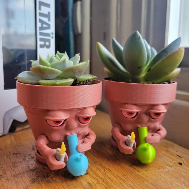 (❤️✨Last Day Promotion - 70%OFF) - Pot Smoking Pot planter for succulents or houseplants ripping a bong