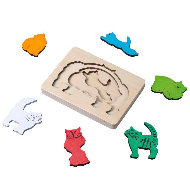 3D Multi-layer Wooden Animal Puzzle Toy