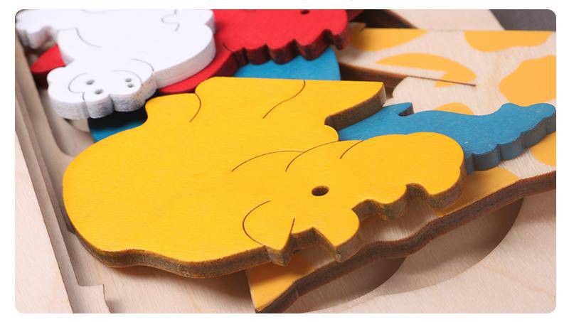 3D Multi-layer Wooden Animal Puzzle Toy