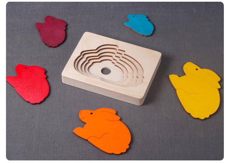 3D Multi-layer Wooden Animal Puzzle Toy