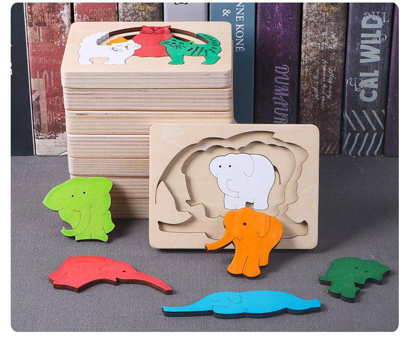 3D Multi-layer Wooden Animal Puzzle Toy