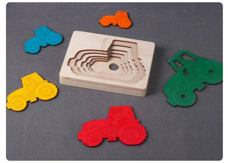 3D Multi-layer Wooden Animal Puzzle Toy
