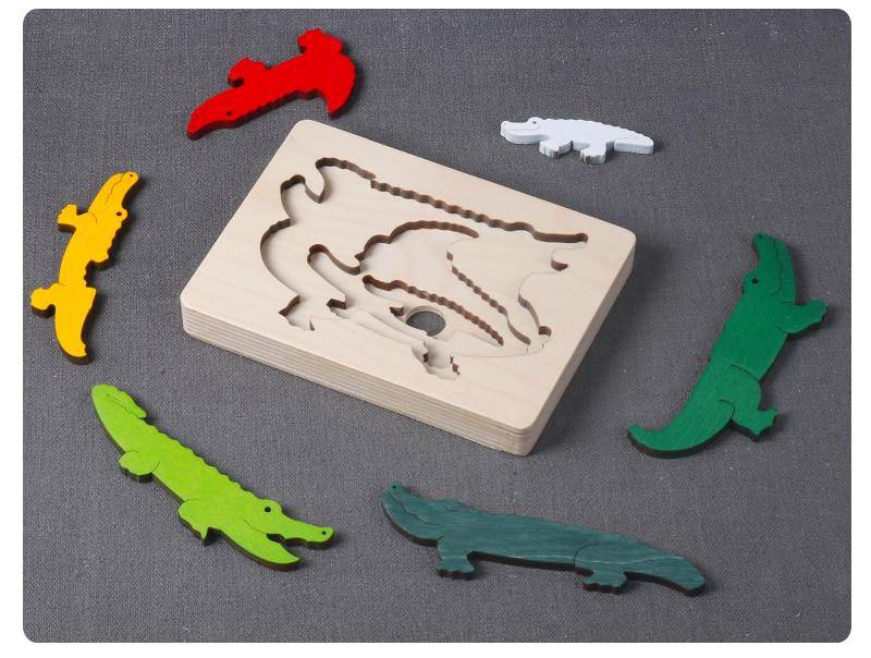 3D Multi-layer Wooden Animal Puzzle Toy