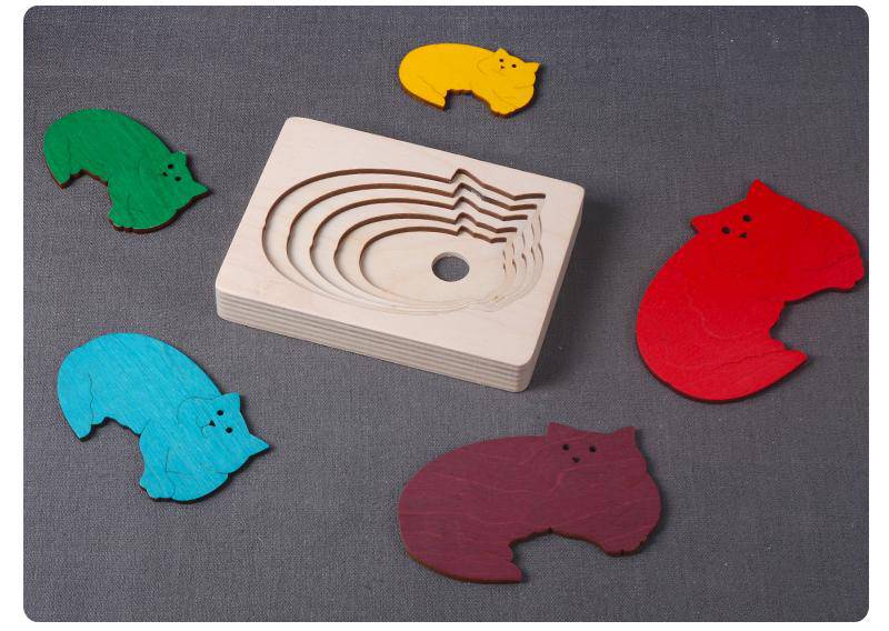 3D Multi-layer Wooden Animal Puzzle Toy