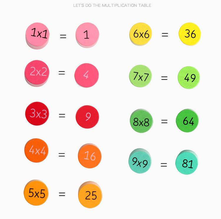 9x9 Wooden Multiplication Table Board