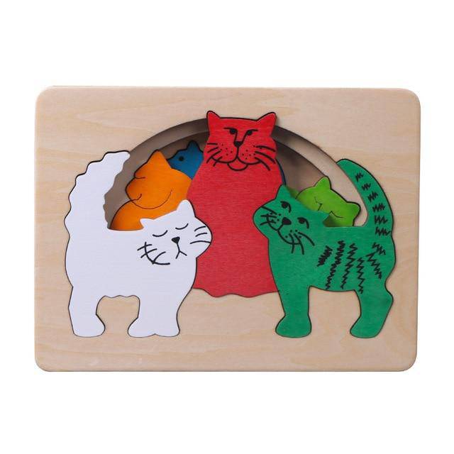3D Multi-layer Wooden Animal Puzzle Toy