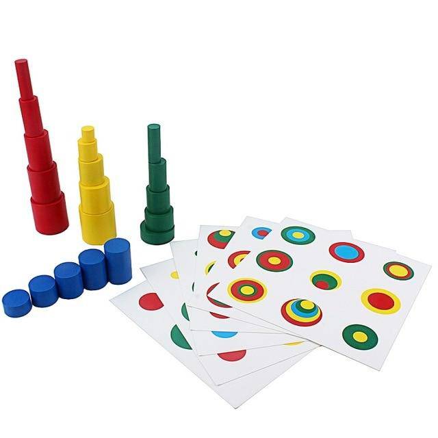 Colorful Cylinder Blocks with Cards