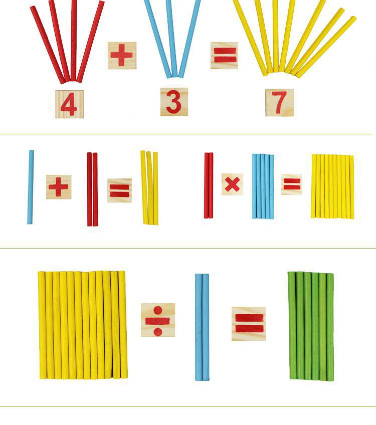 Early Learning Wooden Montessori Counting Sticks Toy