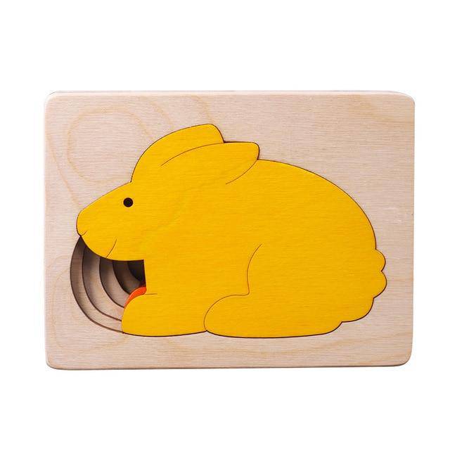 3D Multi-layer Wooden Animal Puzzle Toy