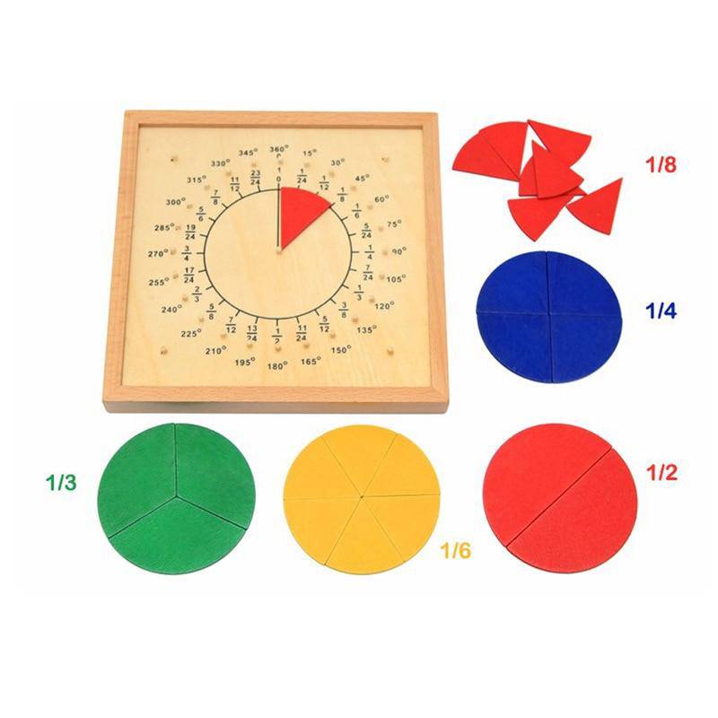 Montessori Educational Fractional Plate and Circumference Ratio Wooden Toy