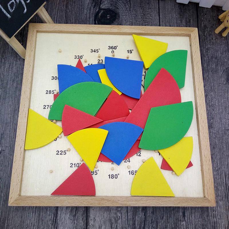 Montessori Educational Fractional Plate and Circumference Ratio Wooden Toy