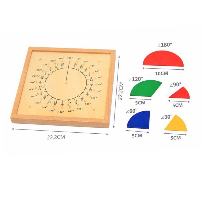 Montessori Educational Fractional Plate and Circumference Ratio Wooden Toy