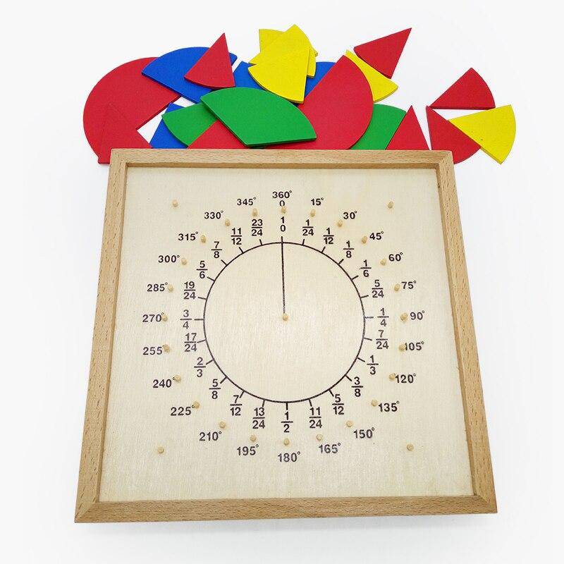 Montessori Educational Fractional Plate and Circumference Ratio Wooden Toy