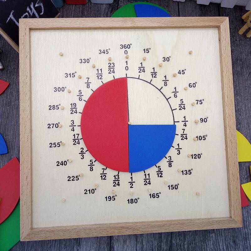 Montessori Educational Fractional Plate and Circumference Ratio Wooden Toy