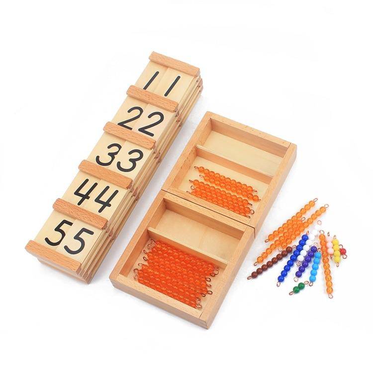 Montessori Material for Single, Teens and Tens Seguin Board with Beads Bars