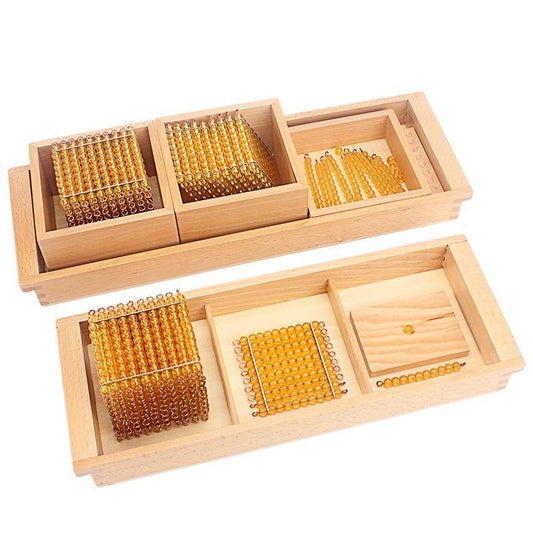 Montessori Math Gold Beads With Box Trays