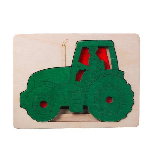3D Multi-layer Wooden Animal Puzzle Toy