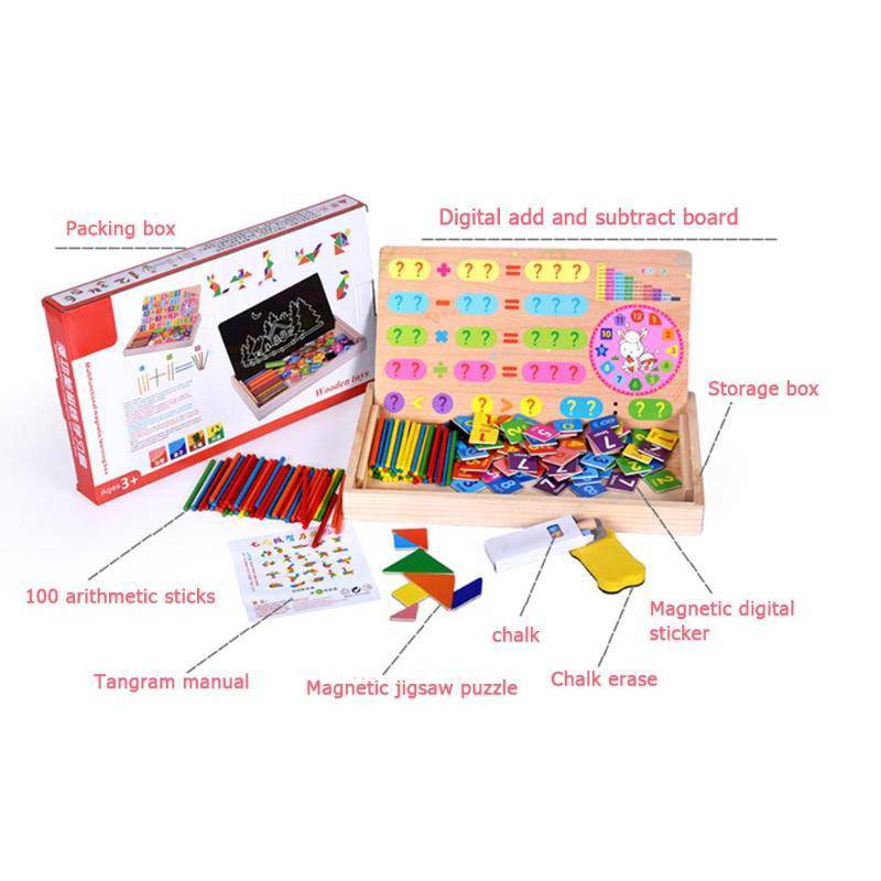 Wooden Magnetic Puzzle Figure Match Math Toy