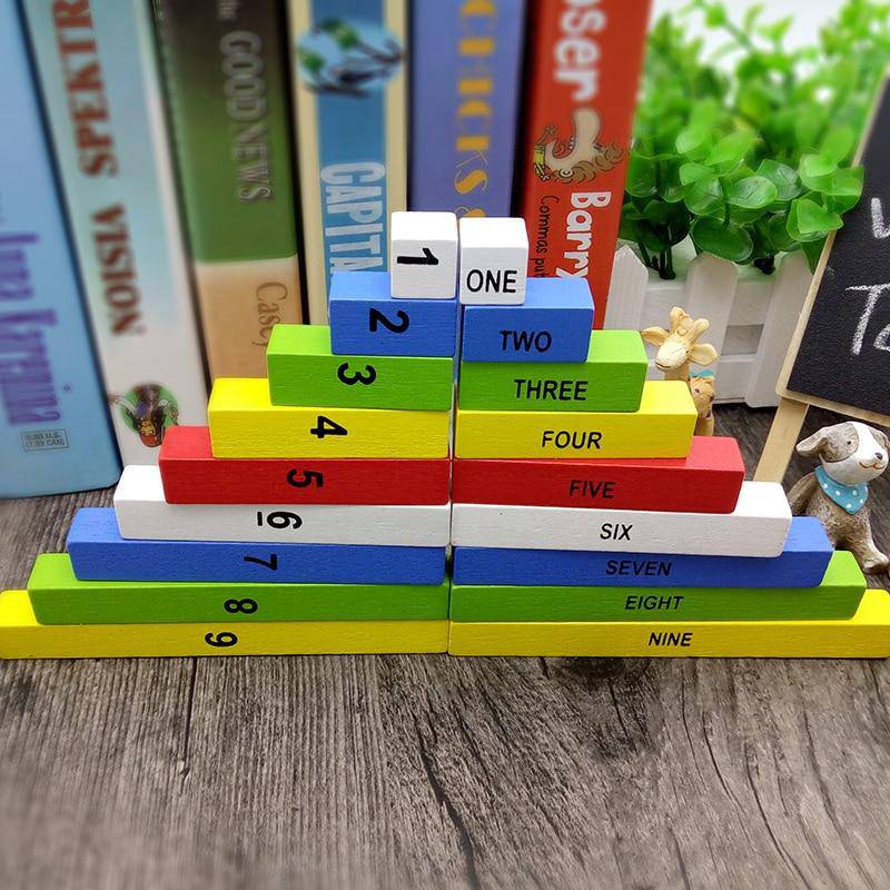 WOODEN Montessori DOMINO AND BLOCKS ADDITION EDUCATIONAL TOY