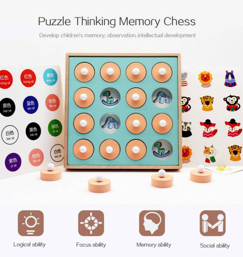 Wooden Montessori Memory Matching Game
