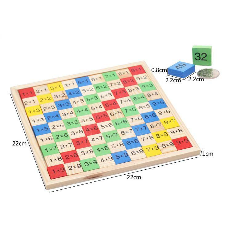 Wooden Multiplication Table Stacking Board