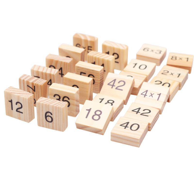 Wooden Multiplication Table Stacking Board