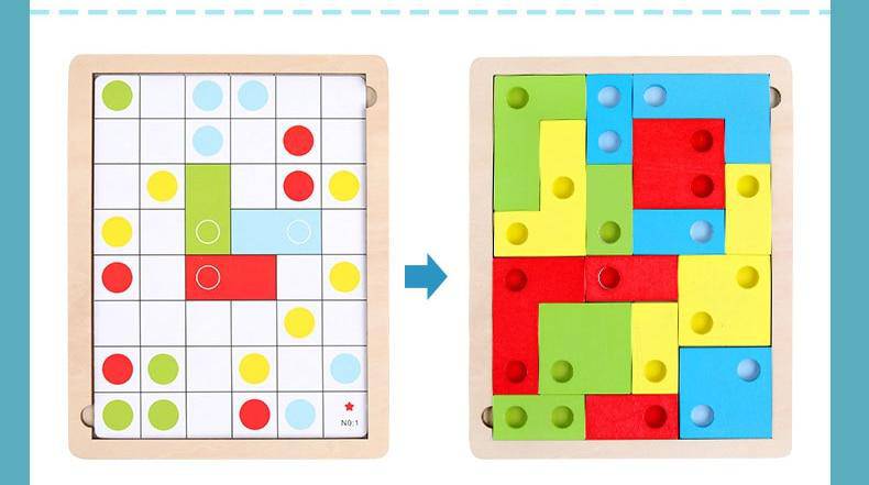 Wooden Puzzle Toys for Logical Thinking  and Montessori Educational Learning
