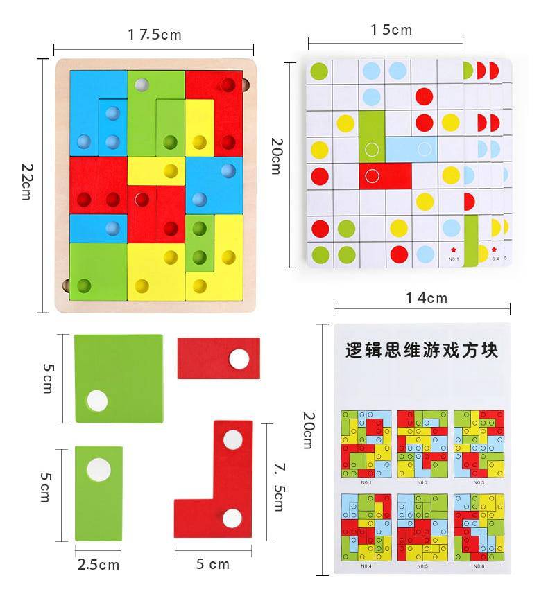 Wooden Puzzle Toys for Logical Thinking  and Montessori Educational Learning