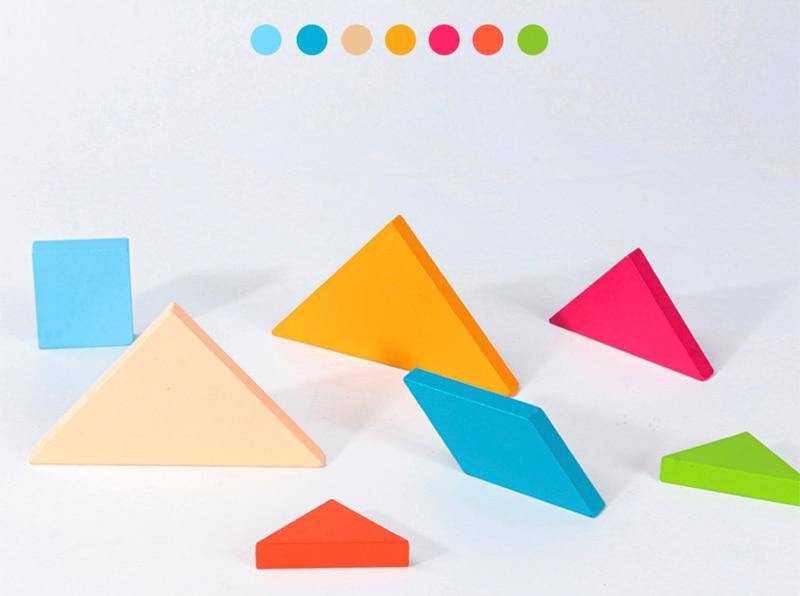 Wooden Colored Math Jigsaw Tangram Puzzle