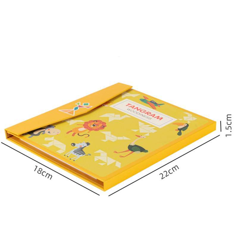 Wooden Colored Math Jigsaw Tangram Puzzle