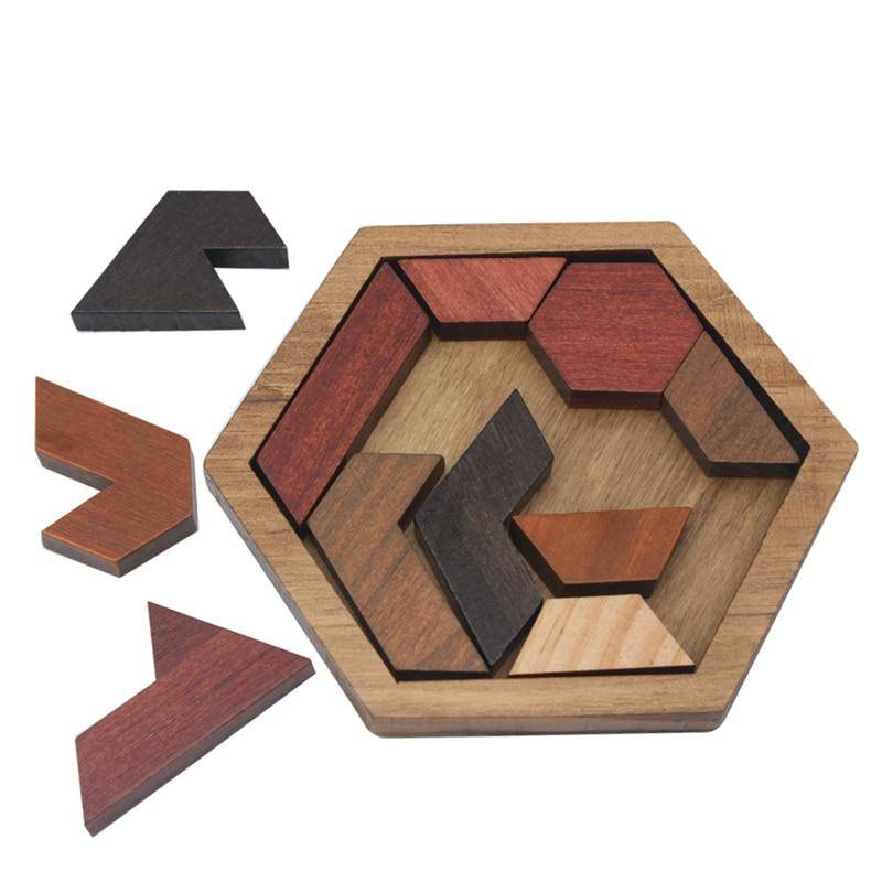 Wooden Geometric Tangram Puzzle Toy